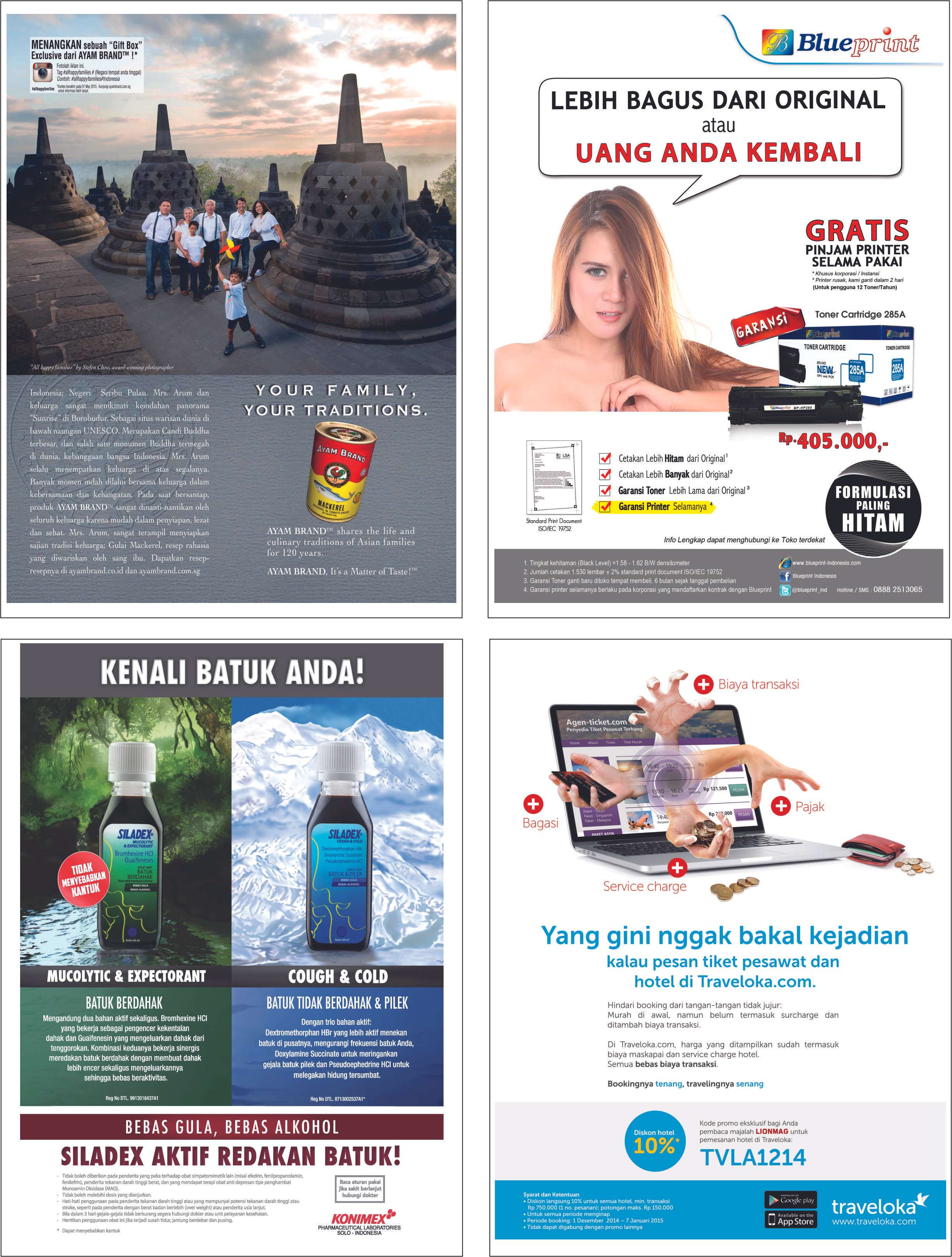 Contoh pemasangan iklan produk & jasa di majalah